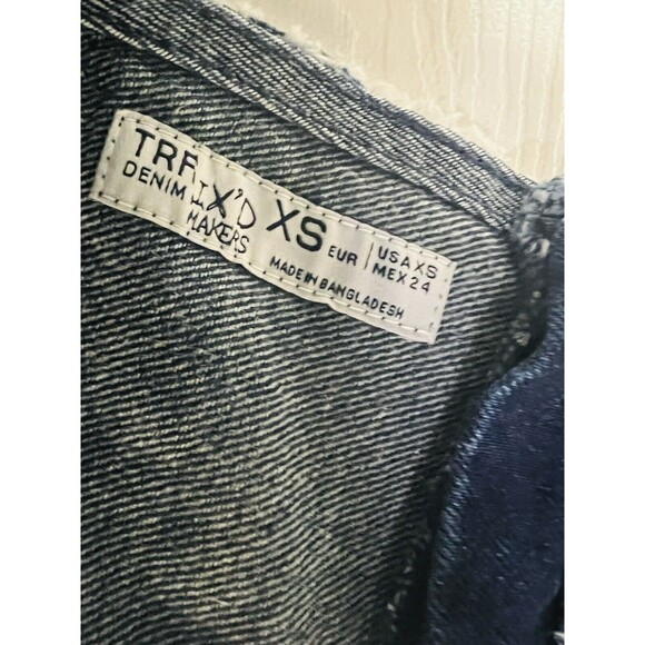 ZARA TRF Denim Crop Top Blue Size XS IX'D EUR XS - Picture 4 of 5